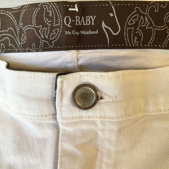 Q-Baby Women Slim Jeans size 17/18 x 34 White Mid Rise Stretch No Gap Waistband - Picture 7 of 12